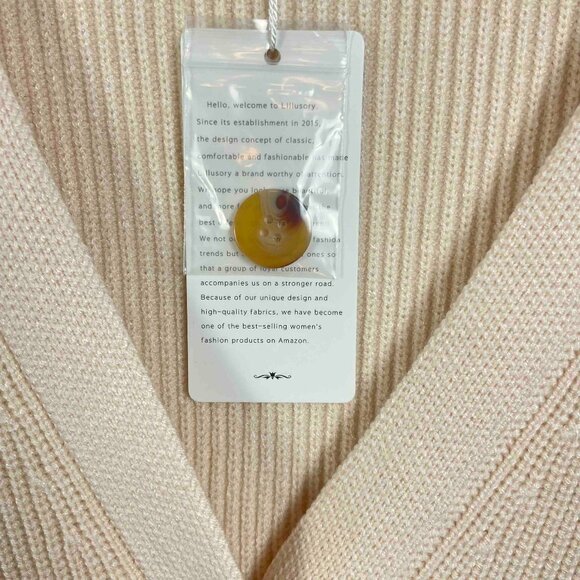 NWT Lillusory Oversized Cream Ribbed Cardigan Sweater Womens Size XL - Picture 6 of 10
